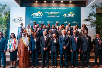 Delegates pose for a group photo during the opening of the African Investment Forum on November 26 in Rabat, Morocco. The event highlighted calls from African ministers and investors for a shift from aid dependence to private capital to drive development and bridge the continent’s infrastructure gaps. Courtesy.
