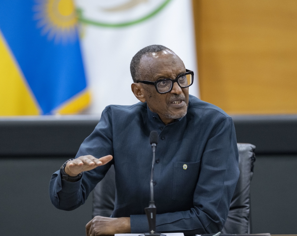 President Kagame speaks to journalists at Urugwiro Village on Thursday, November 27.