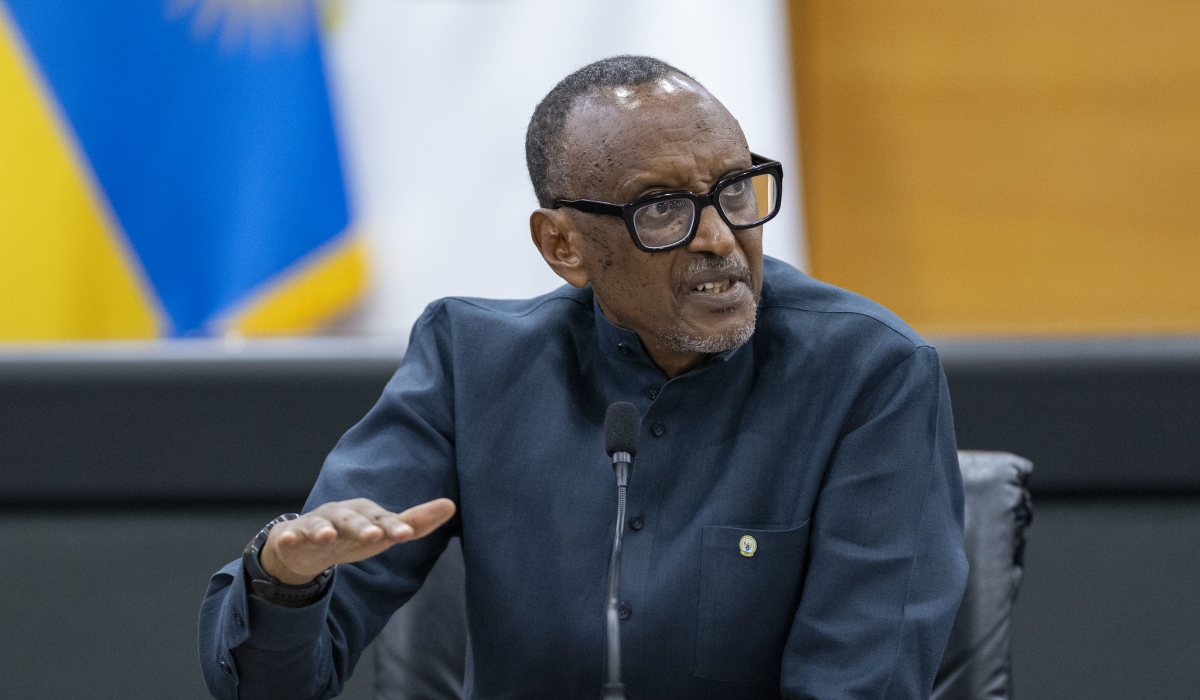 President Kagame speaks to journalists at Urugwiro Village on Thursday, November 27.