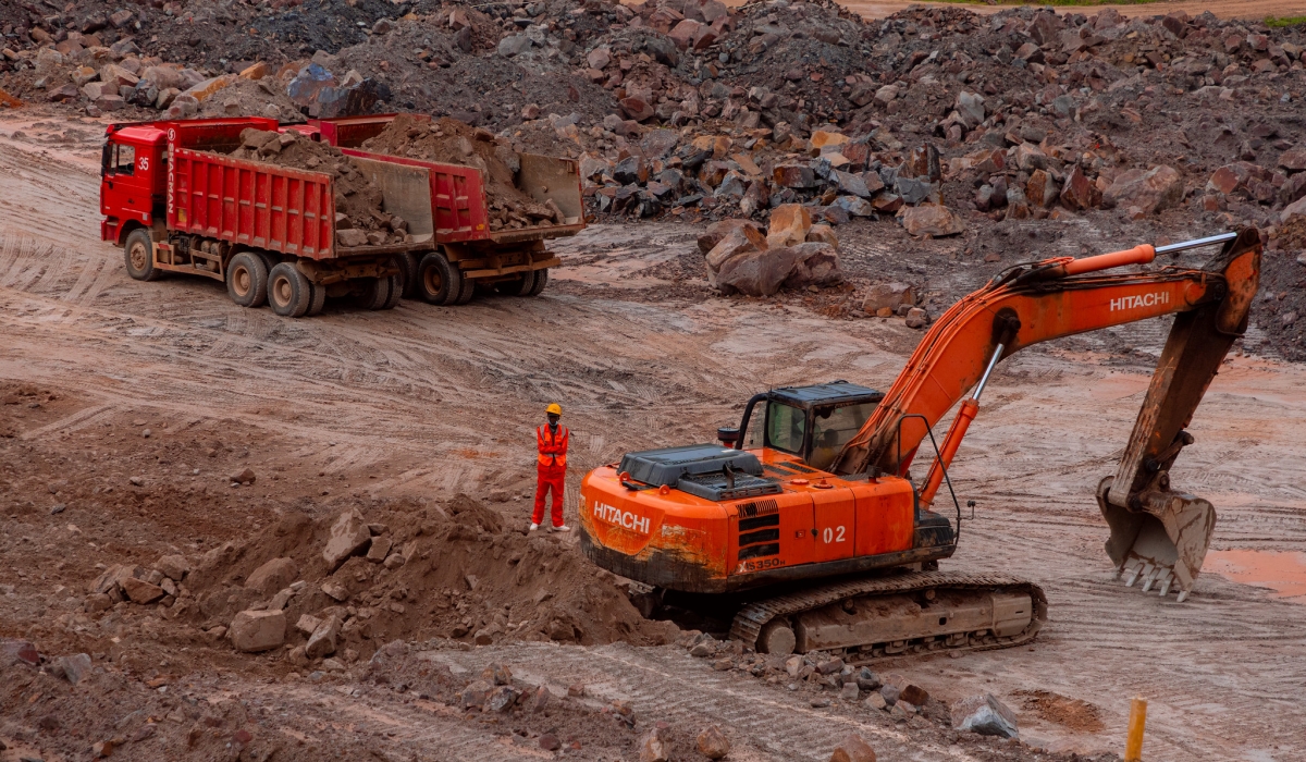 Ongoing construction on the Nyabarongo II site between Gakenke and Rulindo districts in the Northern and Southern provinces on November 21. Photo by Craish Bahizi
