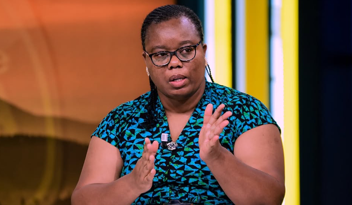 Solange Uwituze speaking during an RBA morning TV programme on March 4. She was appointed on Monday, December 1, as the Minister of State in the Ministry of Agriculture and Animal Resources.