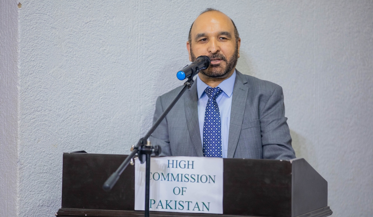 Pakistan’s High Commissioner to Rwanda, Naeem Ullah Khan, speaks during a visit by a high-level delegation of Pakistani senators and business leaders to Rwanda for a three-day working mission on Monday, December 1.All photo
