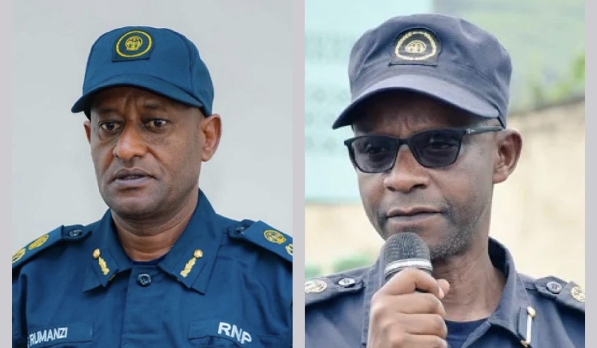 ACPs Sam Rumanzi and Francis Muheto are among police officers retired from the RNP on Tuesday, December 2. 