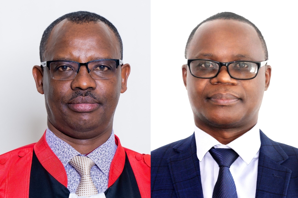 Approved by the Senate on December 4, Jules Marius Ntete (left) and Didace Nshimiyimana (right) were appointed by the Cabinet on November 28 to serve as judges at the Court of Appeal. Courtesy