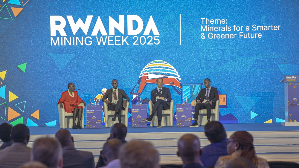 A panel discussion during Rwanda Mining Week brought together policymakers, industry leaders, and mining cooperatives. The event ran from December 2 to 5. Photo by Dan Gatsinzi