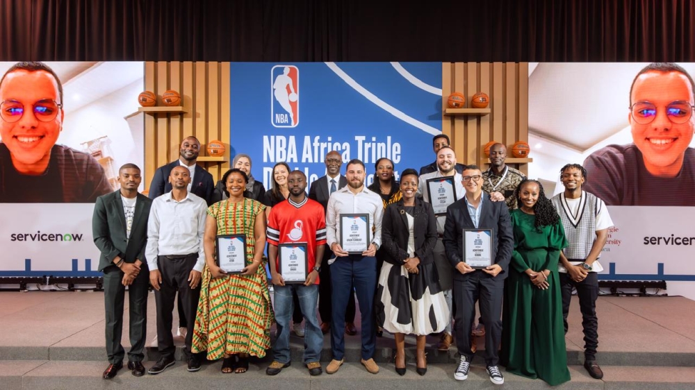 NBA Africa Triple Double Accelerator Demo Day staff pose for a group photo on Friday, December 5.  