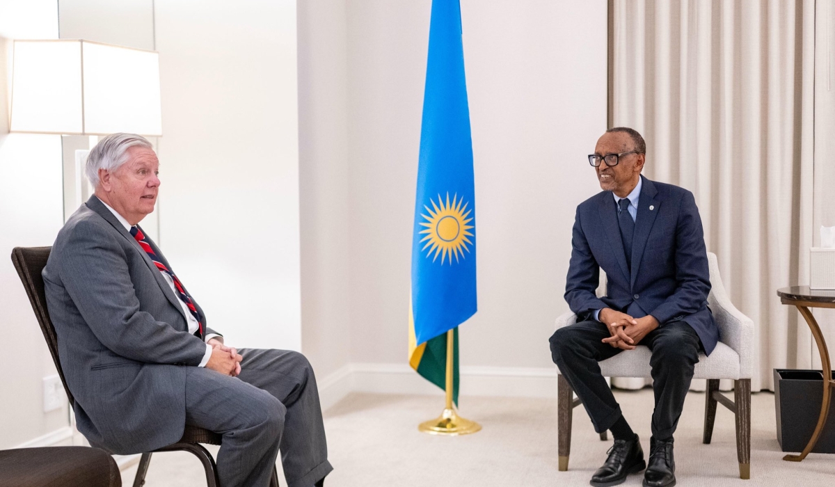 Graham holding a meeting with Kagame earlier this week in Washington ahead of the Rwanda-DR Congo peace accords.