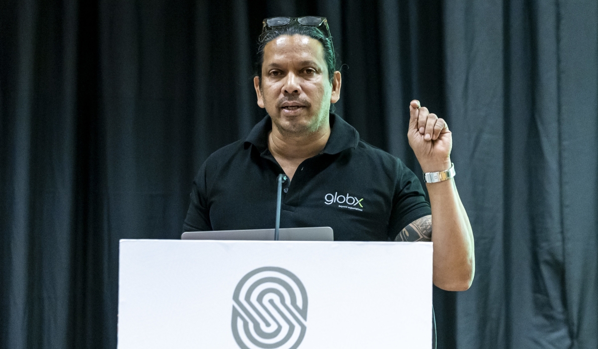 Vinay Dev, Managing Director of GlobX Rwanda, delivers his remarks during the country’s largest enterprise technology engagement event, held in Kigali on December 4. Photos by Olivie Mugwiza