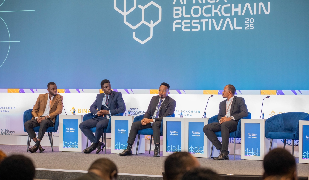 Panelists take part in a discussion during the Africa Blockchain Festival 2025 at the Kigali Convention Centre from November 7–10. Photo by Craish Bahizi.