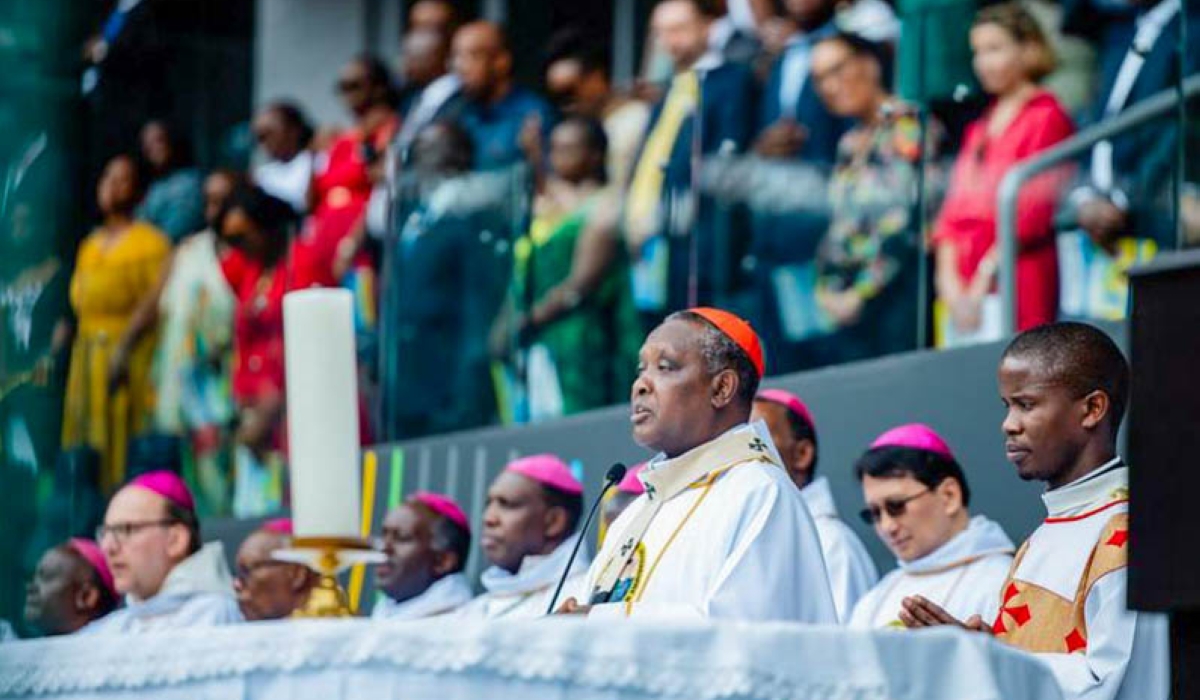 Cardinal Antoine Kambanda, the Archbishop of Kigali, delivers his speech during the 125th anniversary of the Catholic Church’s presence in Rwanda on Saturday, December 6.
