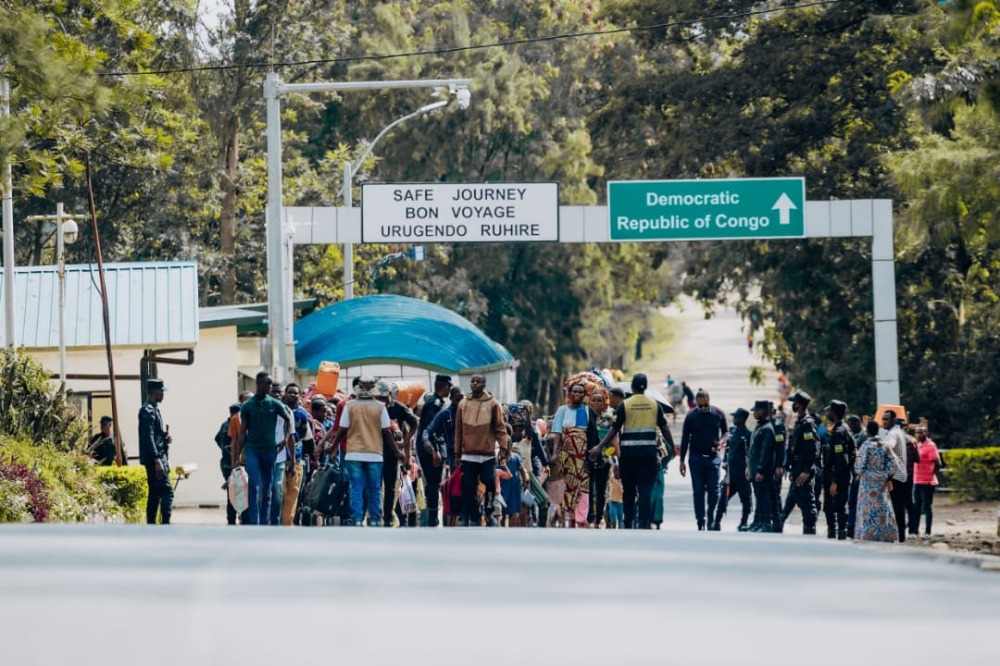 Some refugees who arrived from DR-Congo to Rwanda returned home on December 7 after the fighting in Kamanyola eased. Courtesy