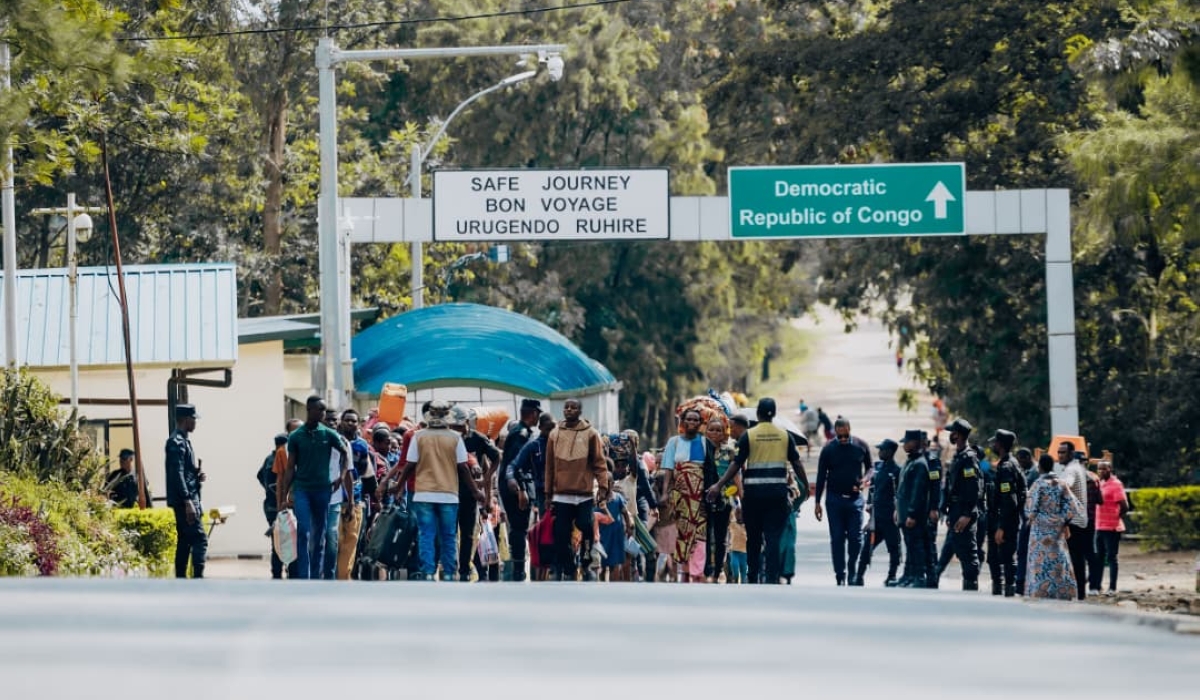 Some refugees who arrived from DR-Congo to Rwanda returned home on December 7 after the fighting in Kamanyola eased. Courtesy