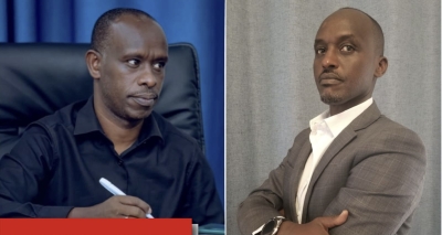 Fred Hategekimana (left) was appointed interim mayor of Kayonza District with Jules Higiro being named acting vice mayor. 