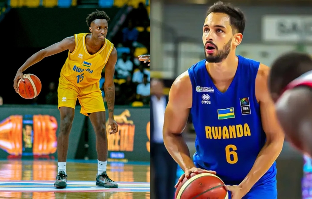 APR stars Ntore Habimana (L) and William Robeyns declined national team callups for FIBA World Cup 2027 Qualifiers window 1 held in Tunisia in November citing personal issues. Photo courtesy