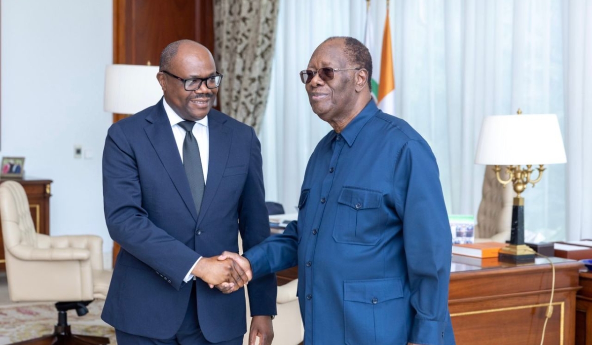 Prime Minister Justin Nsengiyumva met with Côte d’Ivoire’s President Alassane Ouattara on Tuesday, December 9. Courtesy.