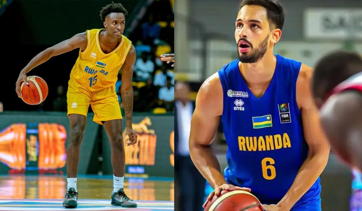 APR stars Ntore Habimana (L) and William Robeyns declined national team callups for FIBA World Cup 2027 Qualifiers window 1 held in Tunisia in November citing personal issues. Photo courtesy