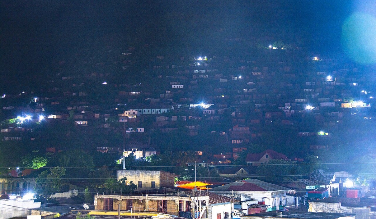 The city of Uvira photographed at night. Courtesy