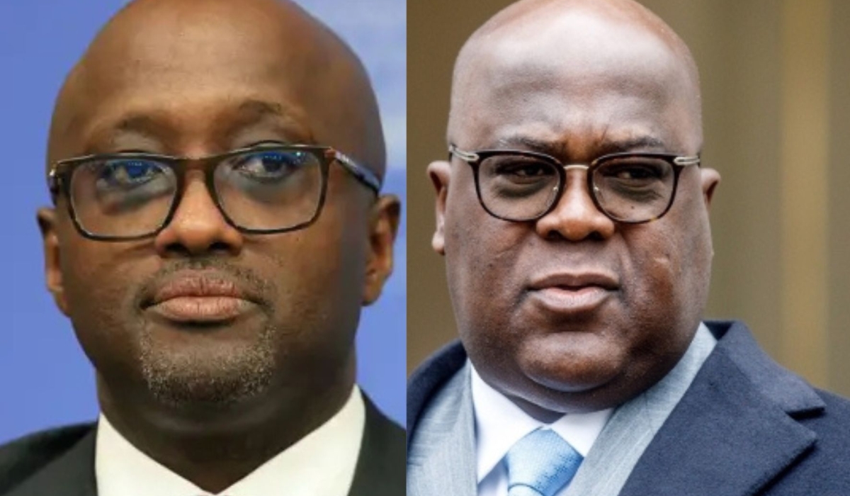 Foreign Affairs Minister Olivier Nduhungirehe and DR Congo President Félix Tshisekedi.