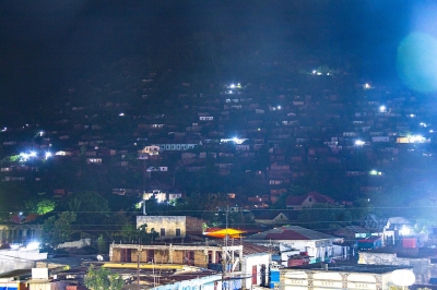 The city of Uvira photographed at night. Courtesy