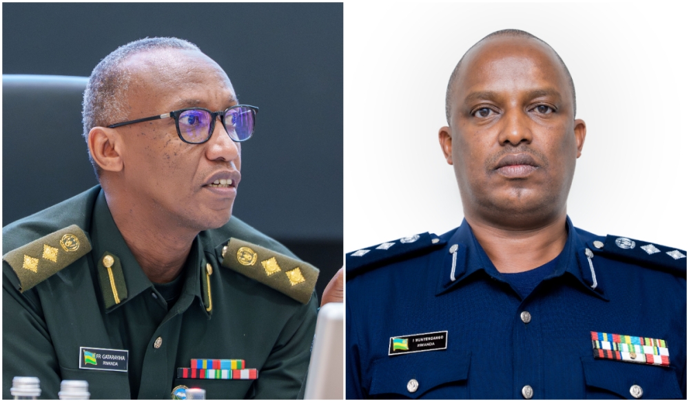L-R: Brig Gen François-Régis Gatarayiha and Brig Gen Innocent Munyengango.