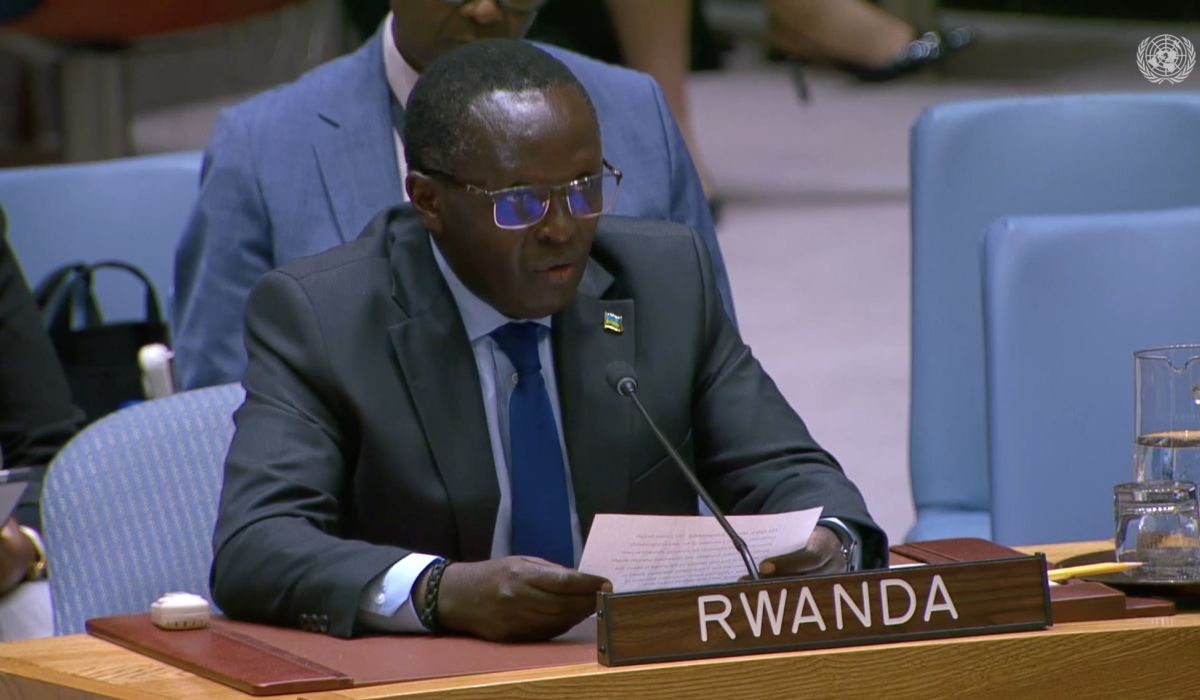 Rwanda’s Permanent Representative to the UN, Amb. Martin Ngoga, speaks during a Council meeting on the IRMCT, on December 10. Courtesy