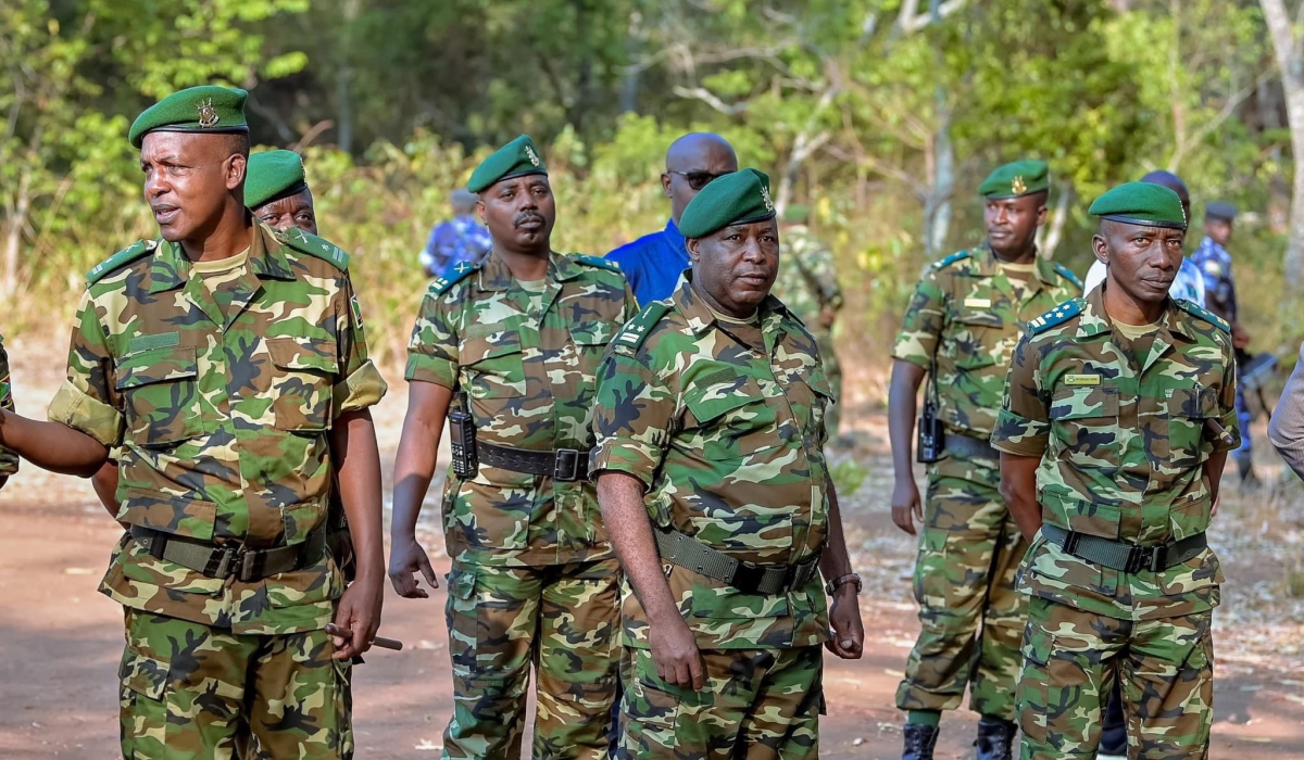 Burundi President Gen. Évariste Ndayishimiye and senior officers pose for a photo. Courtesy.