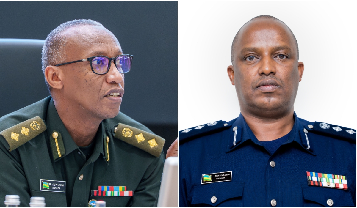L-R: Brig Gen François-Régis Gatarayiha and Brig Gen Innocent Munyengango.
