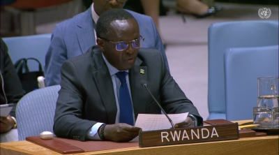 Rwanda’s Permanent Representative to the UN, Amb. Martin Ngoga, speaks during a Council meeting on the IRMCT, on December 10. Courtesy