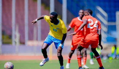 A U17 Amavubi player vies for the ball with his Kenyan counterparts during the CECAFA qualifiers in November.