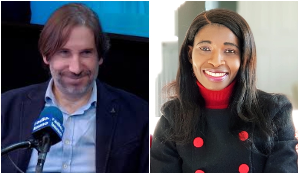 L-R: Jean-François Le Drian and Christine Coleman.