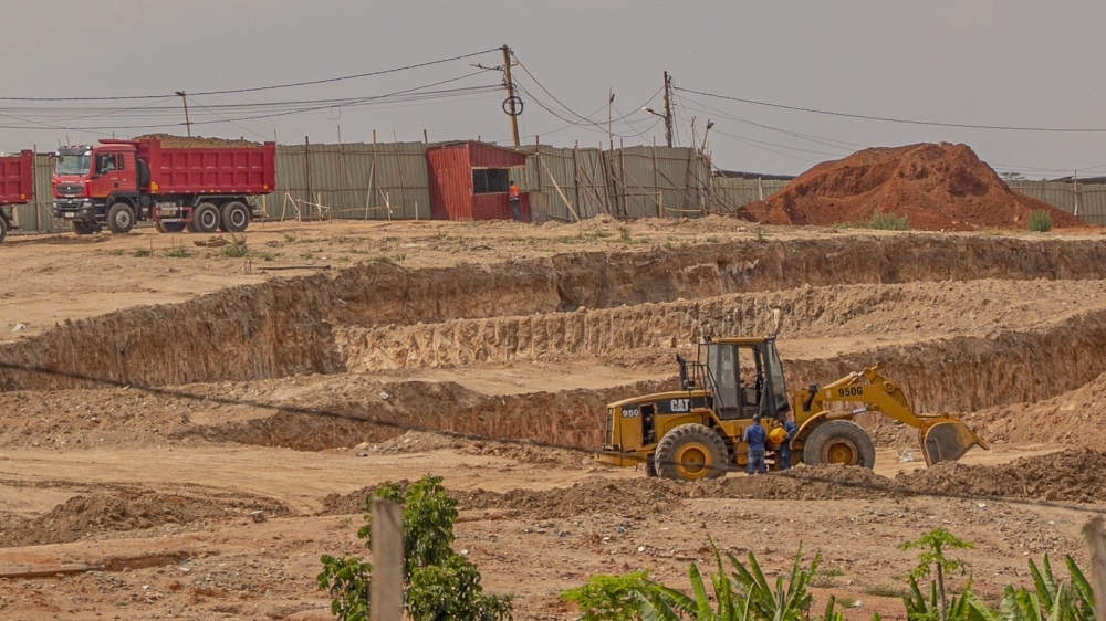 The ongoing works including site preparation, excavation for Nyabisindu rehousing project in Remera Sector, on Monday, October 27. Photos by Kellya Keza 