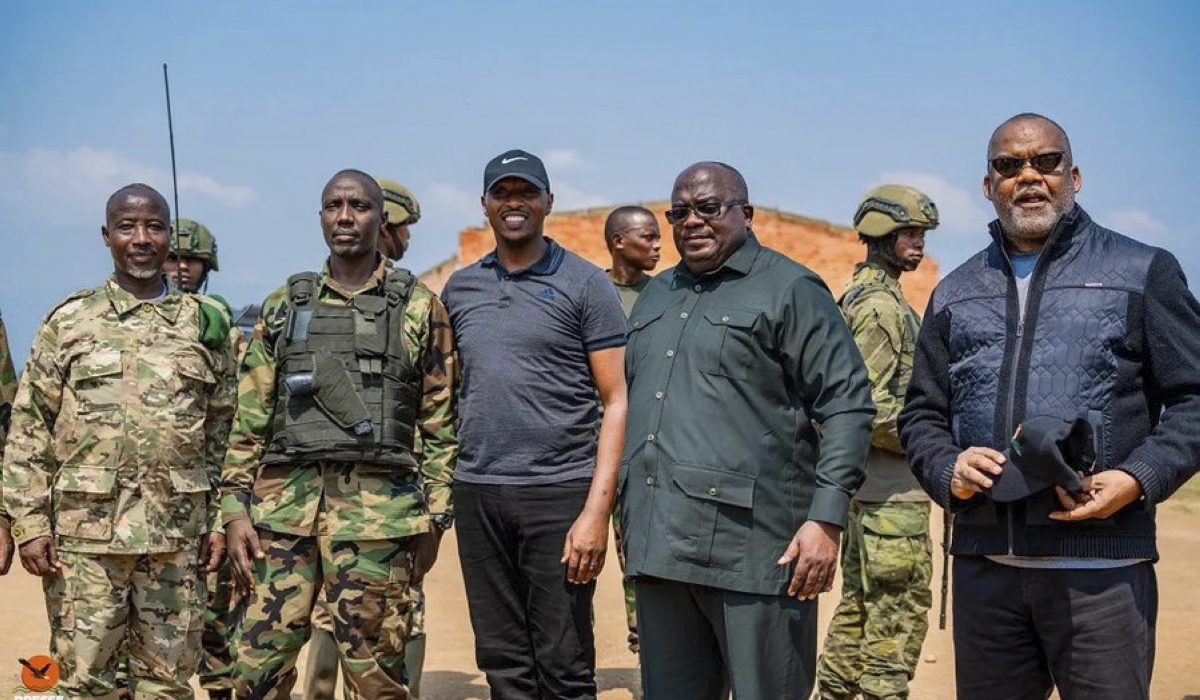 The AFC/M23 movement senior officials pose for a photo during a past  event in eastern DR Congo. File
