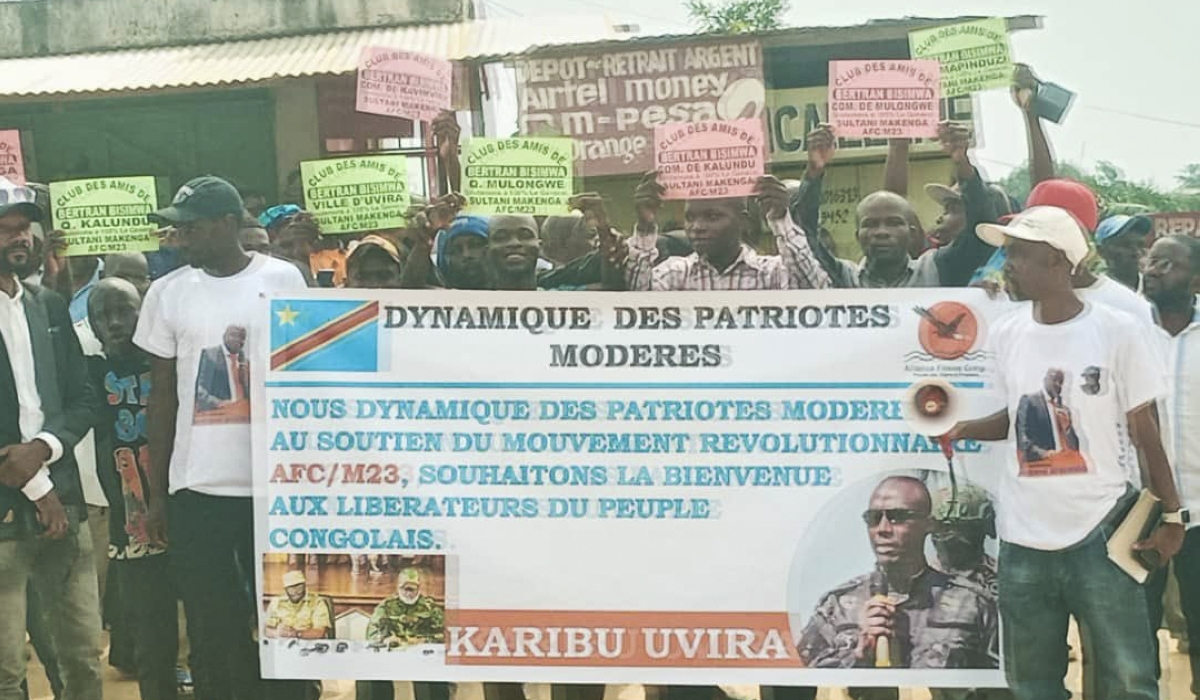 Uvira residents during a peaceful walk to support M23 rebels on Tuesday, December 16. Courtesy