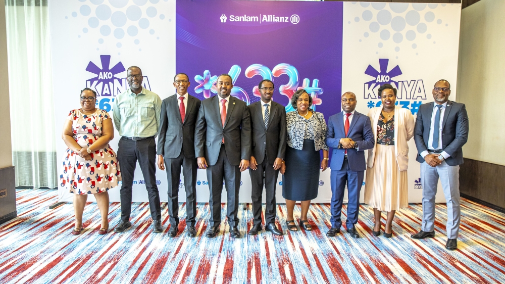 SanlamAllianz Life Insurance Plc  officials unveil Ako Kanya product in Kigali on Tuesday, December 16. Photos by Kellya Keza