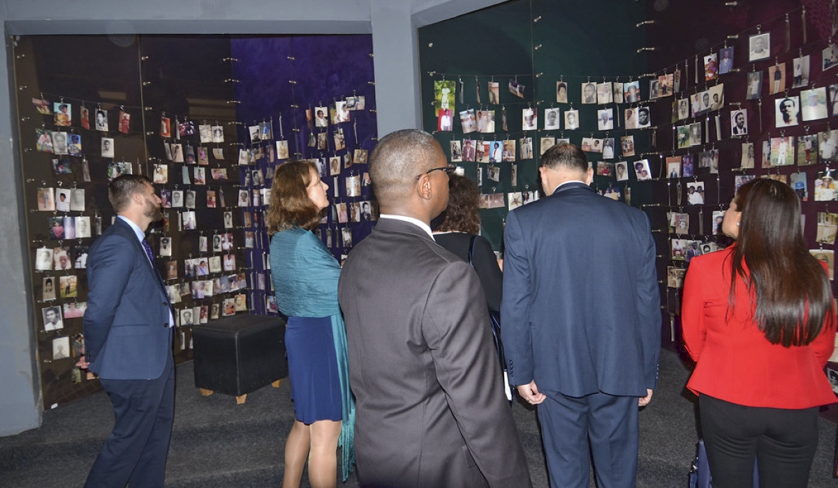 Visitors during a tour of Kigali Genocide Memorial. Photo by Sam Ngendahimana