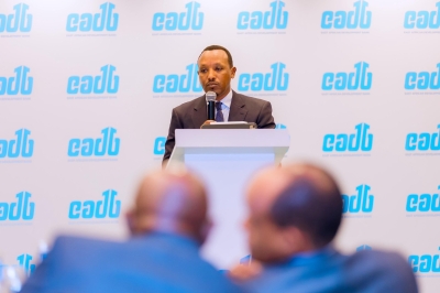 Herbert Asiimwe, the Head of the Financial Sector at the Ministry of Finance and Economic Planning, delivers his remarks at the meeting. Courtesy