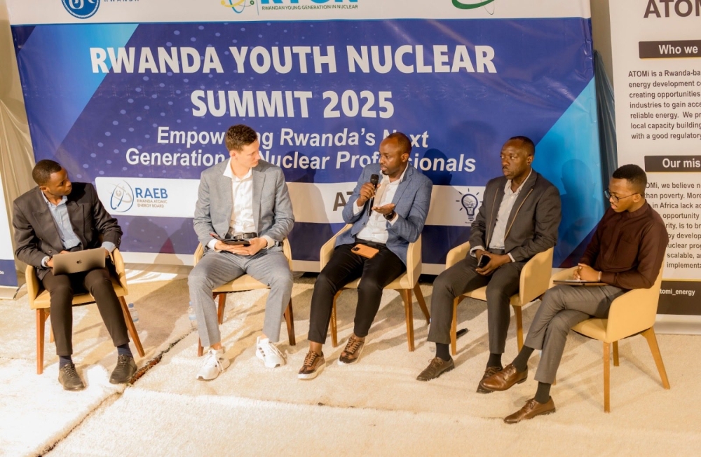 Panelists engage in a discussion during Rwanda Youth Neclear Summit 2025 in Kigali on December 18. Courtesy