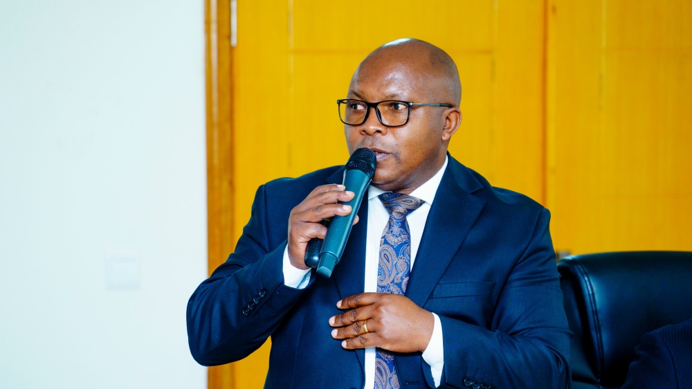 The Minister of Agriculture and Animal Resources, Telesphore Ndabamenye addresses members of National Consultative Forum of Political Organisations (NFPO) on Thursday, December 18.