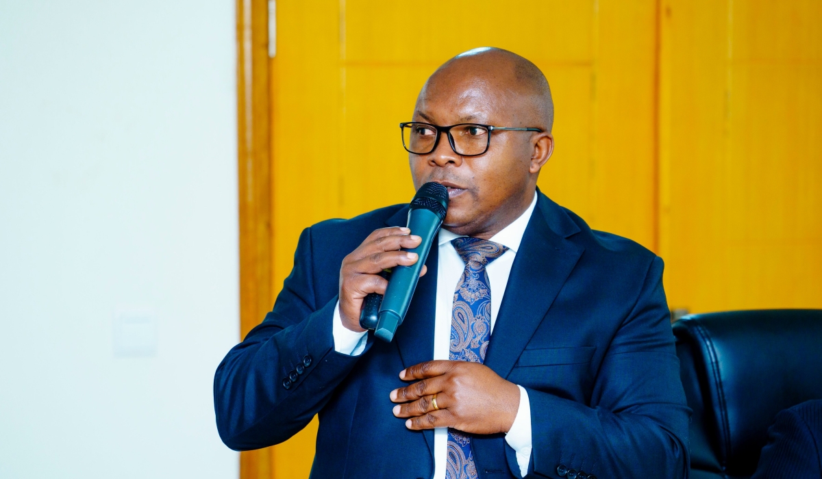 The Minister of Agriculture and Animal Resources, Telesphore Ndabamenye addresses members of National Consultative Forum of Political Organisations (NFPO) on Thursday, December 18.