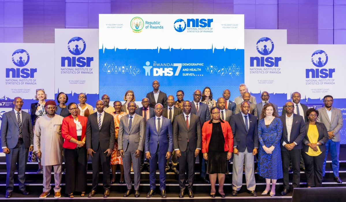 Officials and delegates pose for a group photo at the launch of the 2025 Rwanda Demographic and Health Survey (RDHS) on December 17. Courtesy