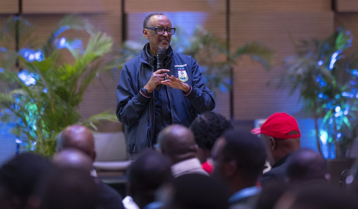 RPF-Inkotanyi Chairman President Paul Kagame while addressing the 17th Congress of the Rwanda Patriotic Front on Friday, December 19. Photo by Village Urugwiro 