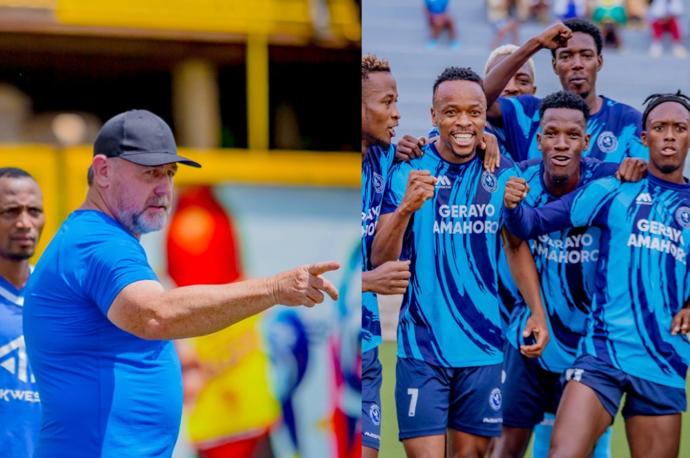 Blues coach Bruno Ferry (L)  will coach his first league match against Etincelles while league leaders Police FC travel to Nyamata ahead of clash against Bugesera FC. Photo courtesy