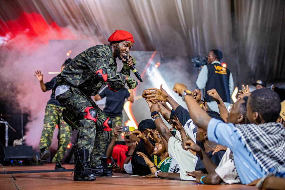 Rapper Danny Nanone during the first edition of Icyumba cya Rap in Kigali in 2024. Emmy Dushimimana