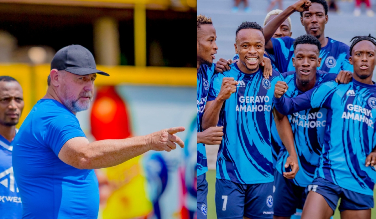 Blues coach Bruno Ferry (L)  will coach his first league match against Etincelles while league leaders Police FC travel to Nyamata ahead of clash against Bugesera FC. Photo courtesy