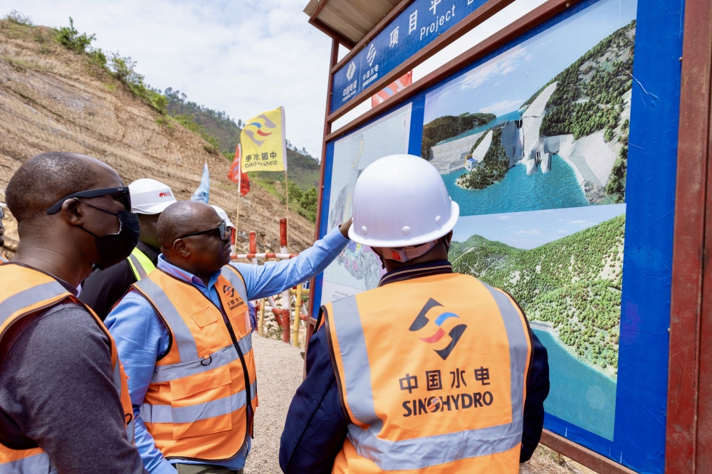 Prime Minister Justin Nsengiyumva and other officials tour the ongoing construction of the Nyabarongo II hydropower plant  on November 21, 2025. Craish BAHIZI.