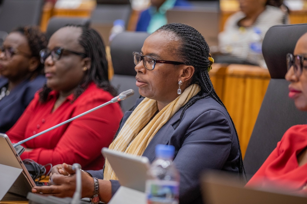 MP Christine Mukabunani raised concerns over delayed compensation for residents affected by infrastructure developments. Photos by Craish BAHIZI