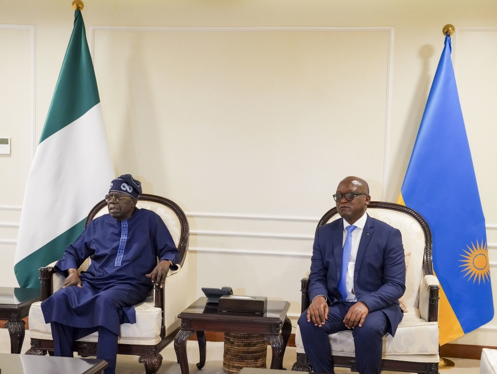 Nigerian President Bola Ahmed Tinubu arrives at Kigali International Airport on Wednesday, May 13 (2)