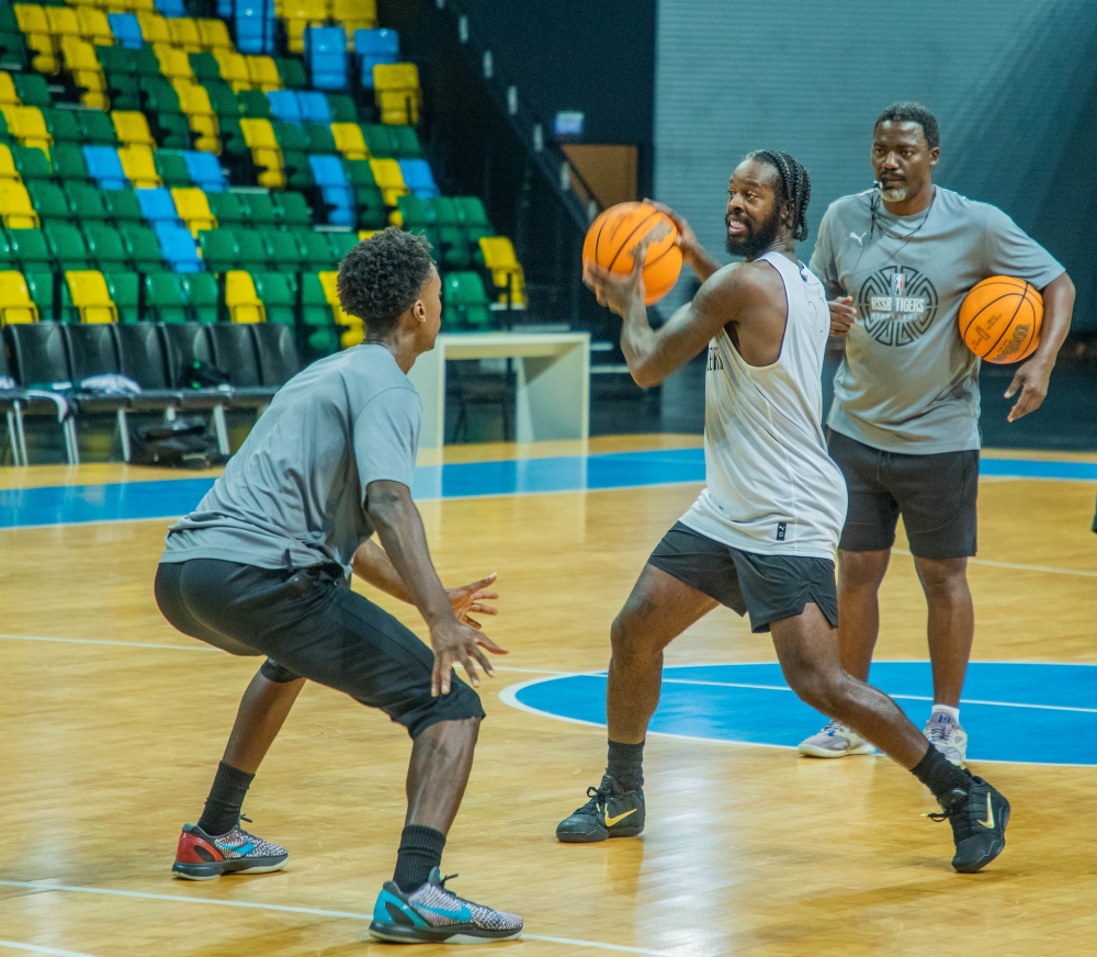 RSSB Tigers players during a training session at BK Arena. Courtesy