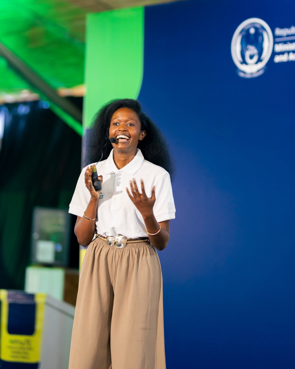 Goodluck Mutoni, founder of a plant-based hair oil business