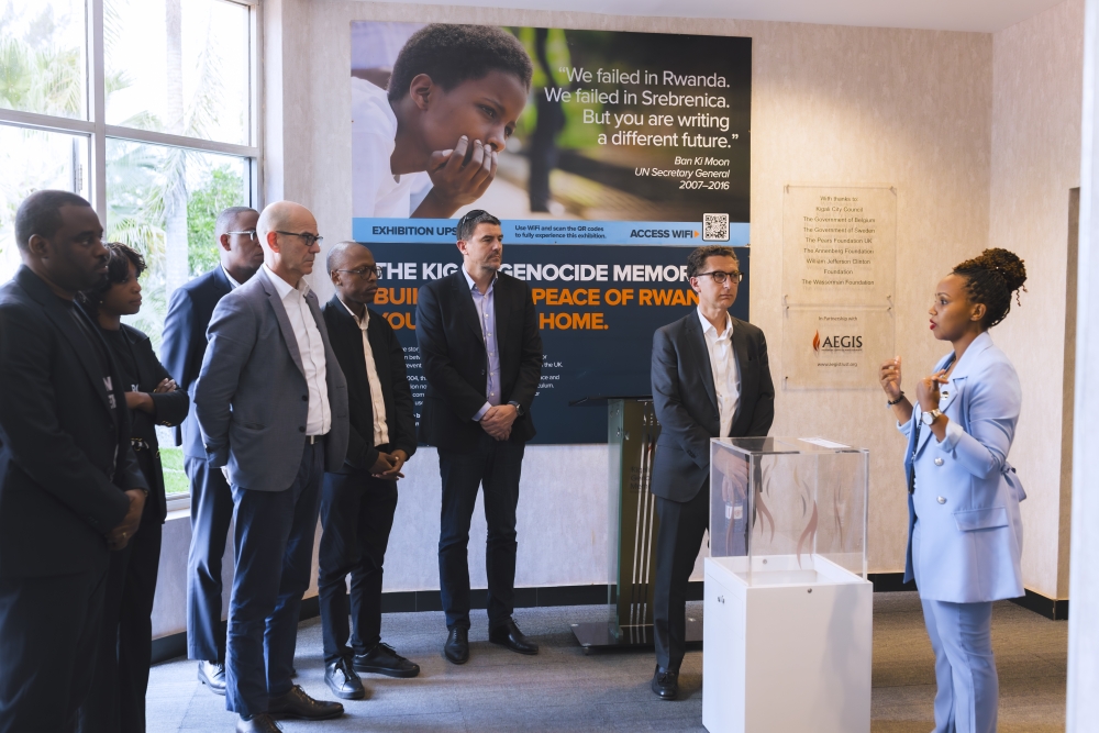 The delegation during a guided tour of Kigali Genocide Memorial on May 13.
